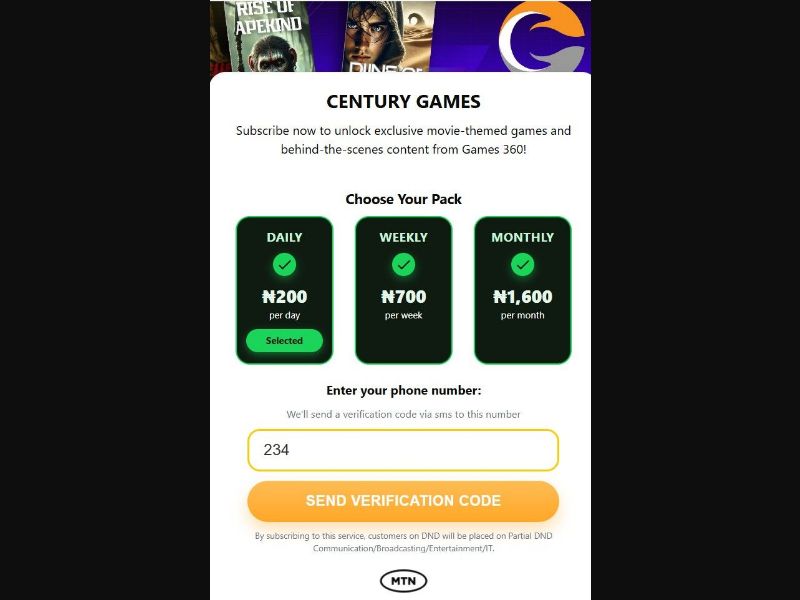 37560 - NG - [MOB] - Century Games - MTN - Evina - 2Click