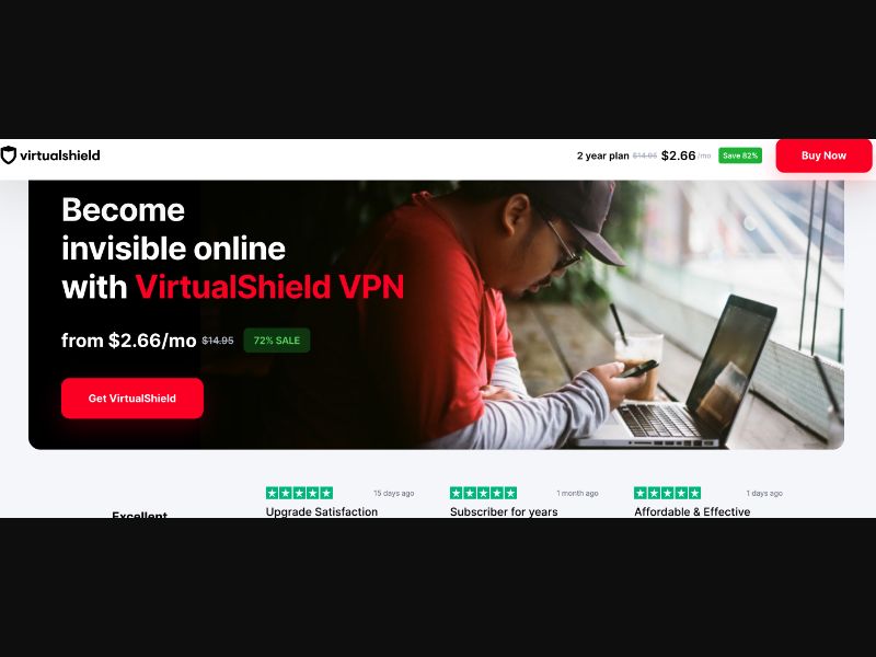 [WEB+MOB] Virtual Shield - VPN ($2.66/mo- 2yr plan) /US/CA/UK CPS