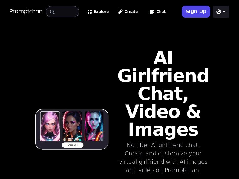 Promptchan AI - AI Girlfriend & Image Generator - 60% RevShare - Desktop & Mobile [INTERNATIONAL]