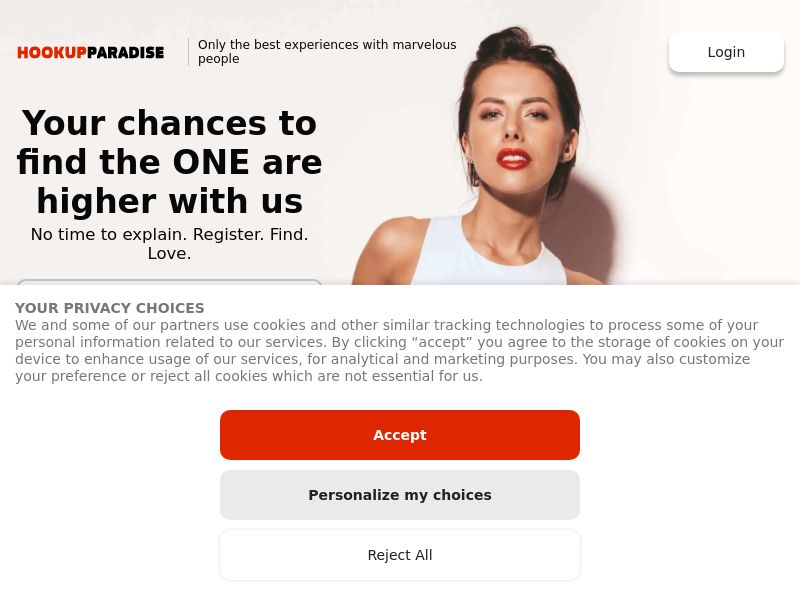 Hookupparadise - SOI - CPA -Desktop & Mobile - US, GB, ES, FR, IT, PR