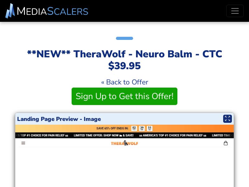 TheraWolf - Neuro Balm - CTC $39.95 {+Advertorial, DTC, Alt-Landers} [US, DE, CA, AU, UK, FR, IL, +232 More]
