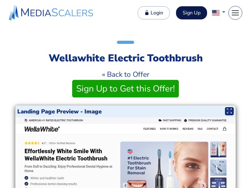 Wellawhite Electric Toothbrush {+Advertorial, DTC, Alt-Landers} (Event Tracking) [US, DE, CA, AU, UK, FR, IL, +232 More]