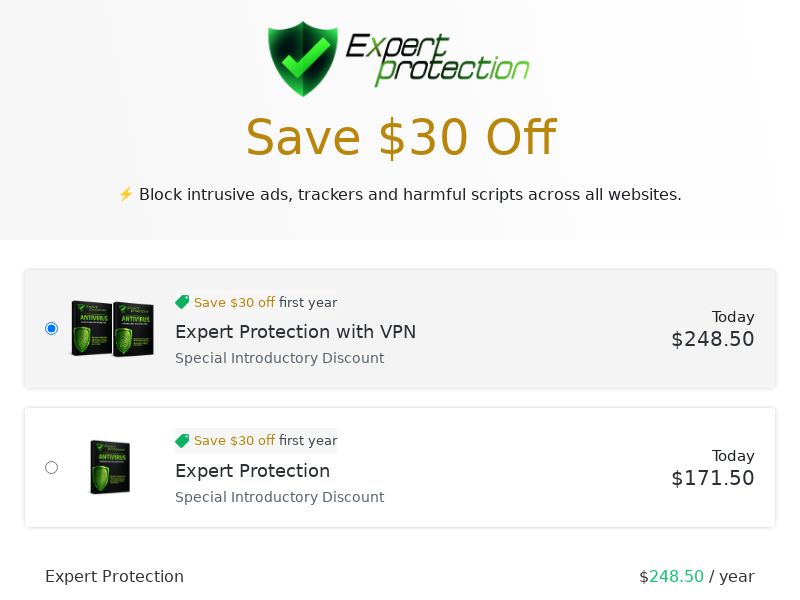 Expert Protection AV + VPN - DTC - CPA | US