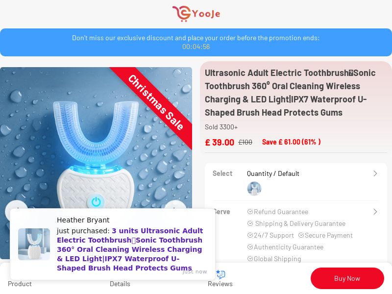 Yooje 360 Toothbrush SS - UK