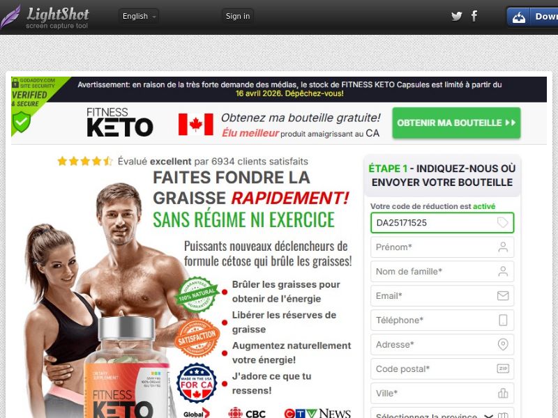 Fitness Keto Capsules - FR Page | CA