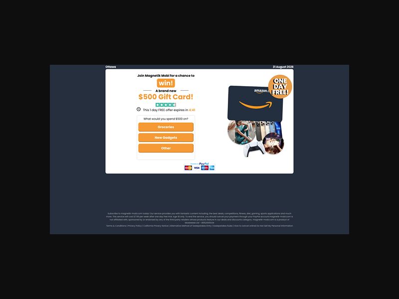 Magnetik Mobi - $500 Amazon Gift Card - CPL (US)