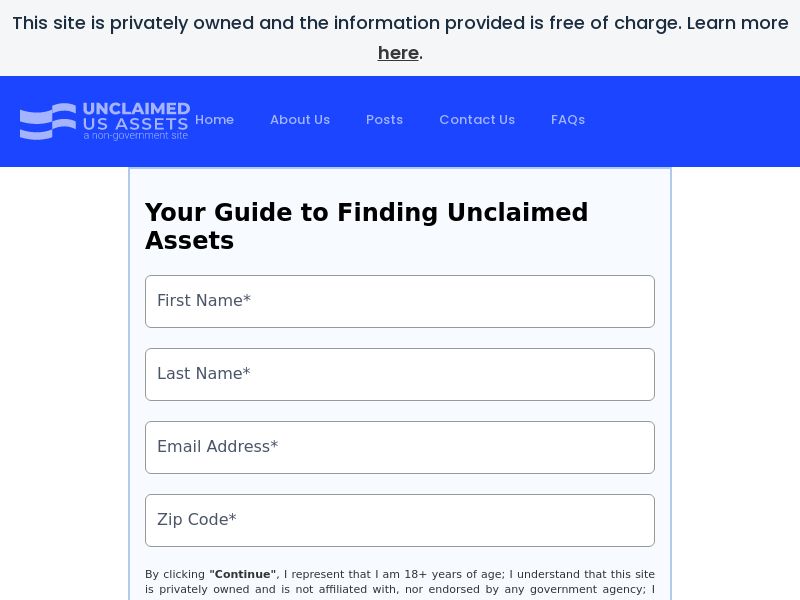 Unclaimed Assets - Survey/Sweeps/Submit