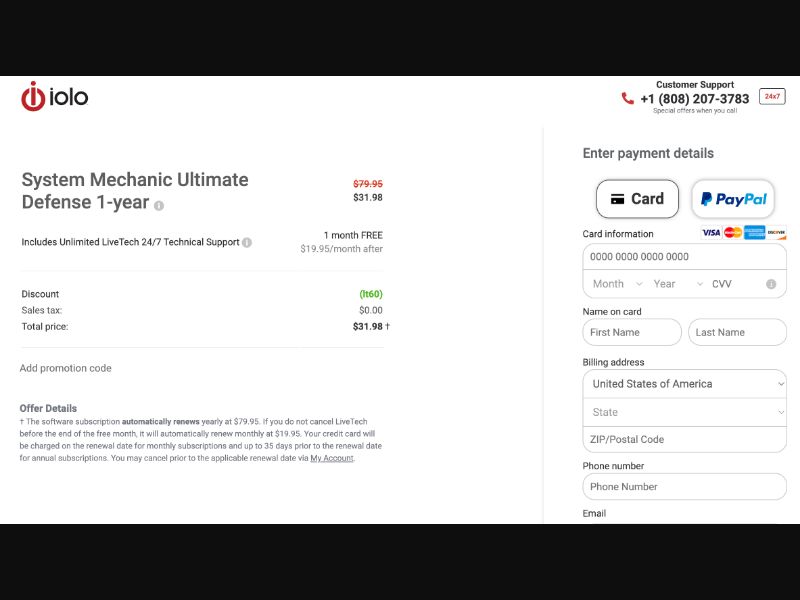[WEB] iOLO - System Mechanic Ultimate Defense - DTC $49.99 /US/CA/UK/AU/NZ CPS [Approval Only]