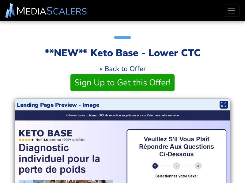 Keto Base - Lower CTC {+DTC, Advertorial, Alt-Landers, Quiz} (Event Tracking) [FR]