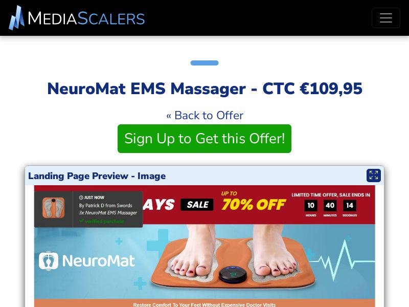 NeuroMat EMS Massager - CTC €109,95 {+DTC, Alt-Landers} (Event Tracking) [IE]