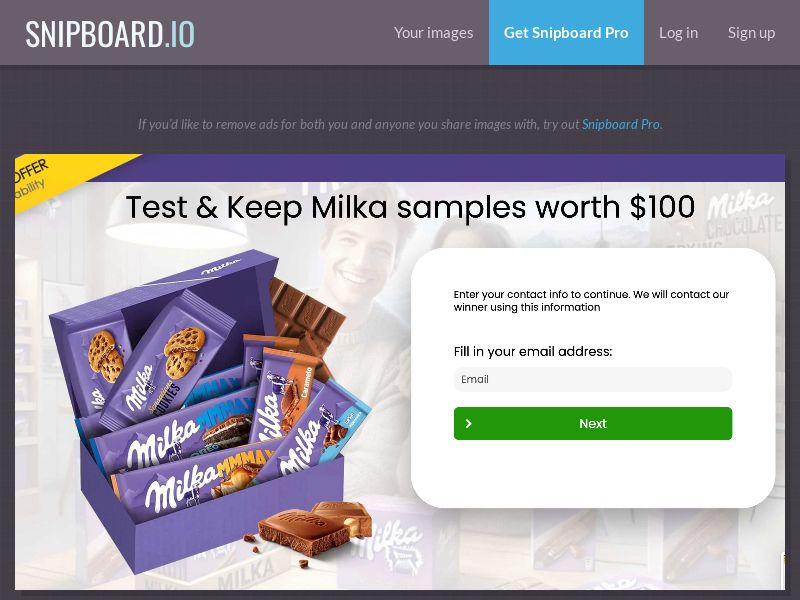 YouSweeps - Test & Keep Milka samples worth $100 AU - SOI