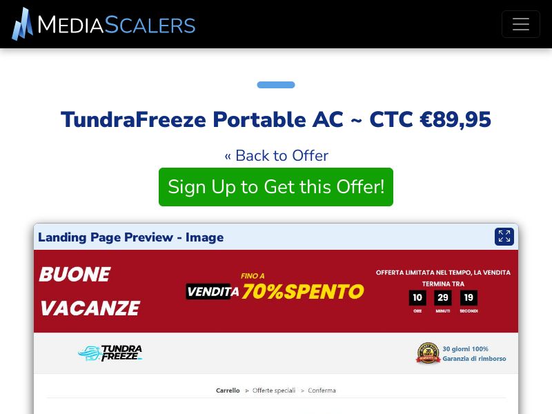 TundraFreeze Portable AC ~ CTC €89,95 {+DTC, Alt-Landers} (Event Tracking) [IT]