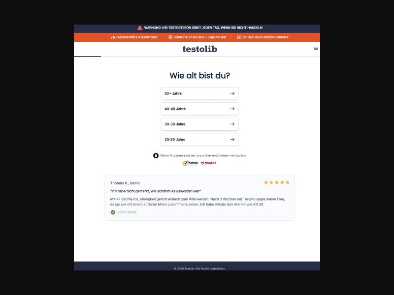 TestoLib - Quiz LP [DE,AT,CH,FR,NL,BE,FI,SE,UK] (Banner,Native,Social,Search,SEO,Brand Bidding) - CPA
