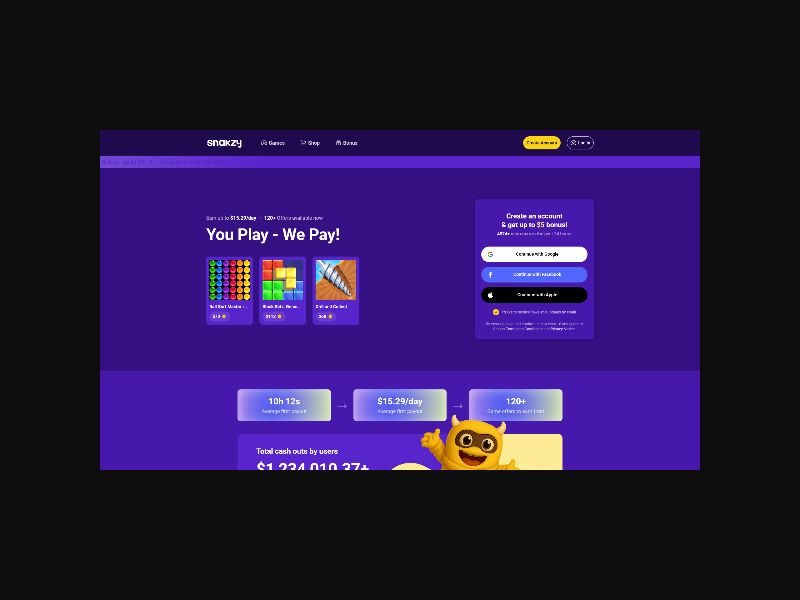 Snakzy - Play to Earn - CPA (US) {Mobile Only}