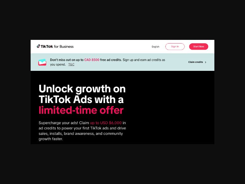 TikTok for Business - RevShare (US,CA,AU + more)