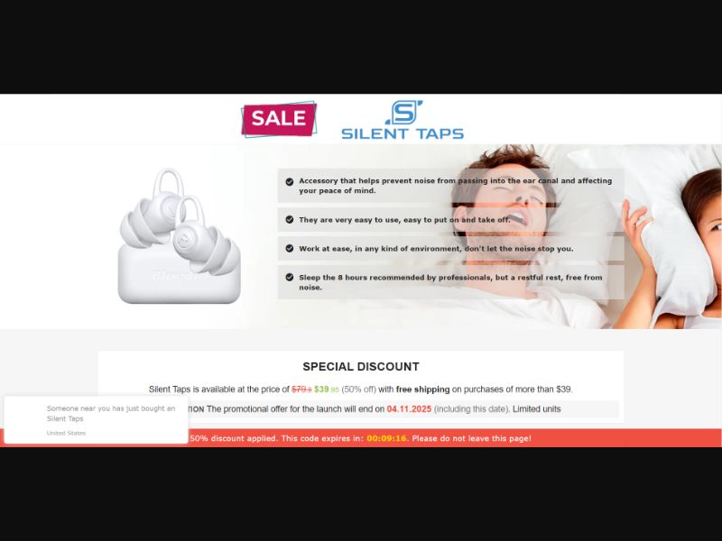 [WEB+MOB] Silent Taps – Noise Protection Accessories /International (116 GEOs) CPS *FB/TT/Google/Taboola Pixel* [Approval Required]