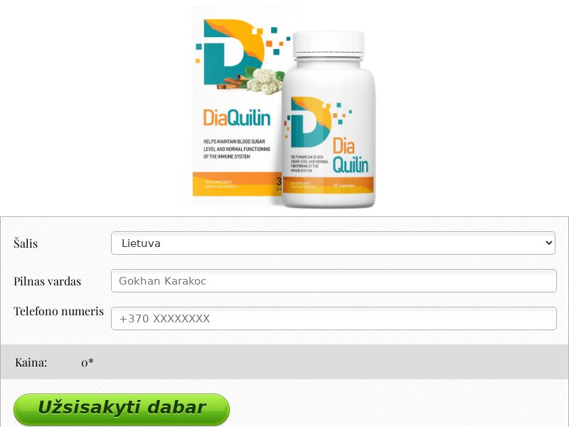 DiaQuilin caps N30 free LT - SUGAR CONTROL SUPPLEMENT