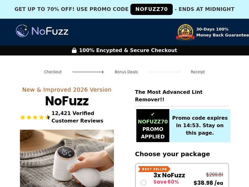 ! NEW OFFER - NoFuzz Lint Remover - DTC [US,DE,AT,FR] (Social,Banner,Native,Push,SEO,Search,Brand Bidding) - CPA