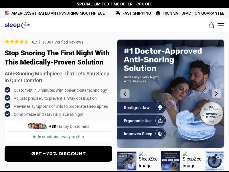 Sleepzee - Anti Snoring - CPS | Int'l