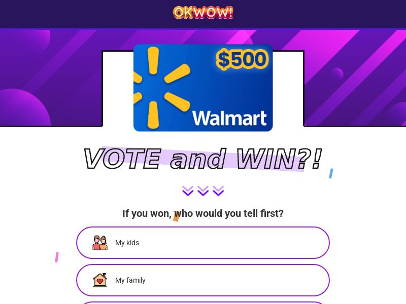 OkWow! - $500 Walmart Gift Card (SOI) United States