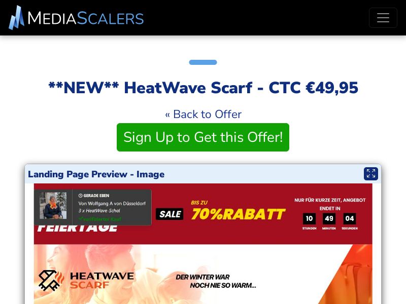 HeatWave Scarf - CTC €49,95 {+DTC, Alt-Landers} (Event Tracking) [DE, AT]