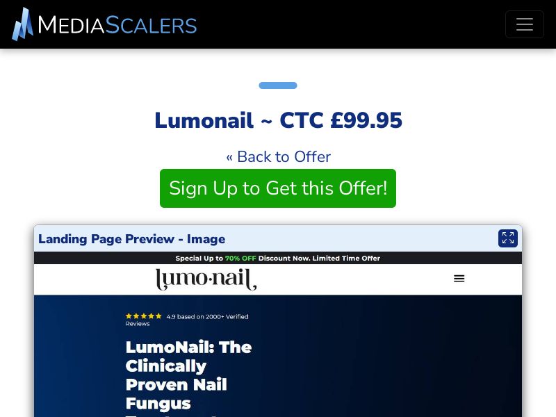 Lumonail ~ CTC £99.95 {+Advertorial, DTC, Alt-Landers} (Event Tracking) [UK]