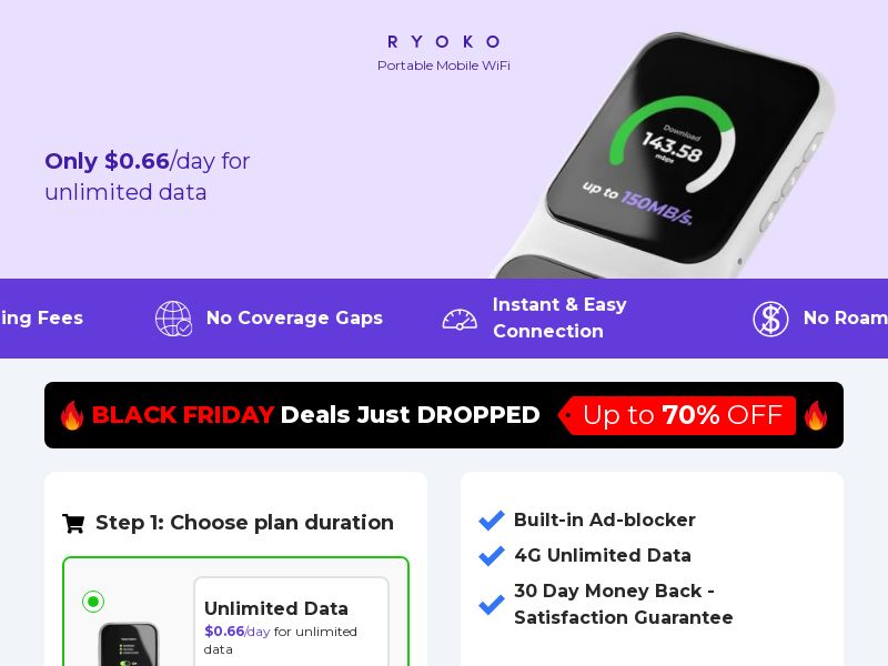 Ryoko PRO - WiFi Router Subscription - US