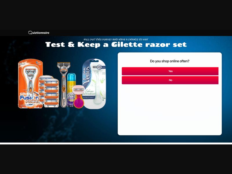 AU - Quiztionnaire - Gilette (Test+Keep) - (CPL)