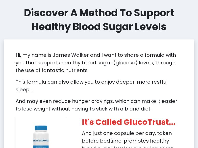 ! NEW OFFER - Glucotrust - [DE,AT,CH] (Social,Banner,Native,Push,SEO,Search,Brand Bidding) - CPA