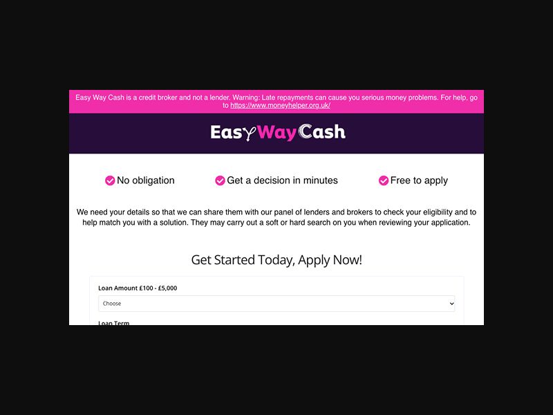EasyWayCash - Credit Broker - CPL (UK) {Display Only}