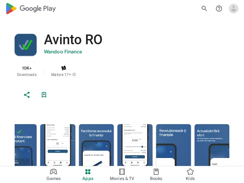 Avinto RO CPS mobile application