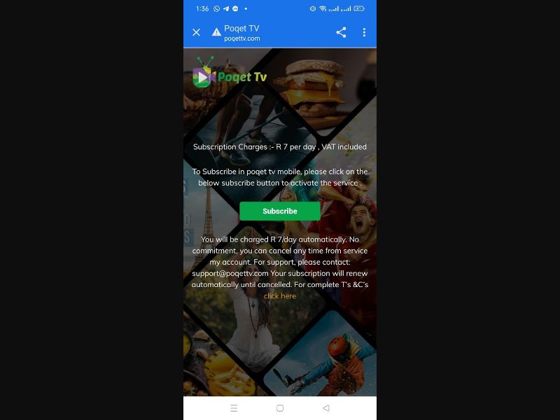 [MOB] Poqet tv /ZA [MTN] - 2 Click