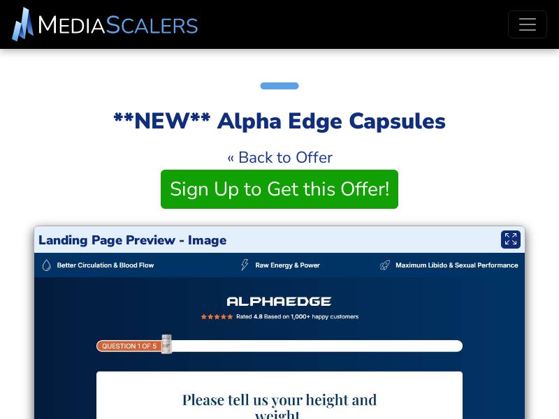 Alpha Edge Capsules {+Quiz, Advertorial} (Event Tracking) [UK]