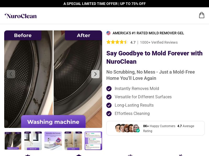 NuroClean Mold Remover - DTC [INTL] (Social,Banner,Native,Push,SEO,Search,Brand Bidding) - CPA