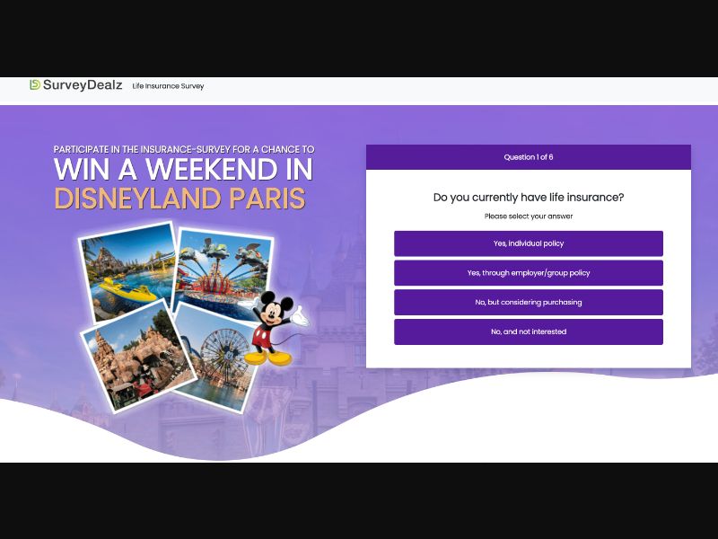 UK- SurveyDealz - Life insurance Survey (CPL)