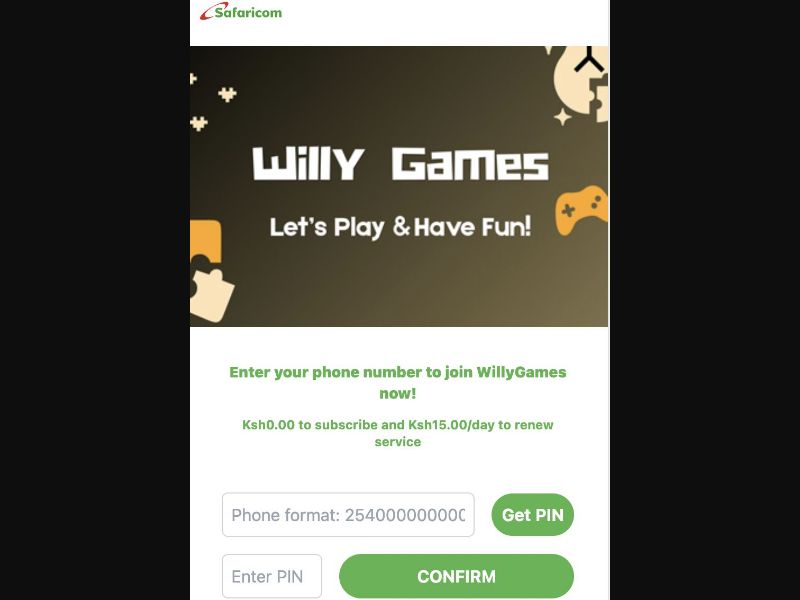 37959 - KE - [MOB] - Games Junction - Safaricom - mFilter - Non-Billable - 1 Click