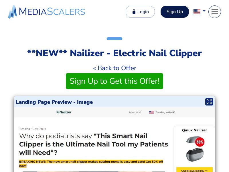 Nailizer - Electric Nail Clipper {+Advertorial, Alt-Landers} [US, DE, CA, AU, UK, IL, ZA, +102 More]