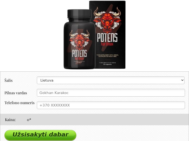 Potens hardmax N30 free LT - POTENCY TREATMENT PRODUCT