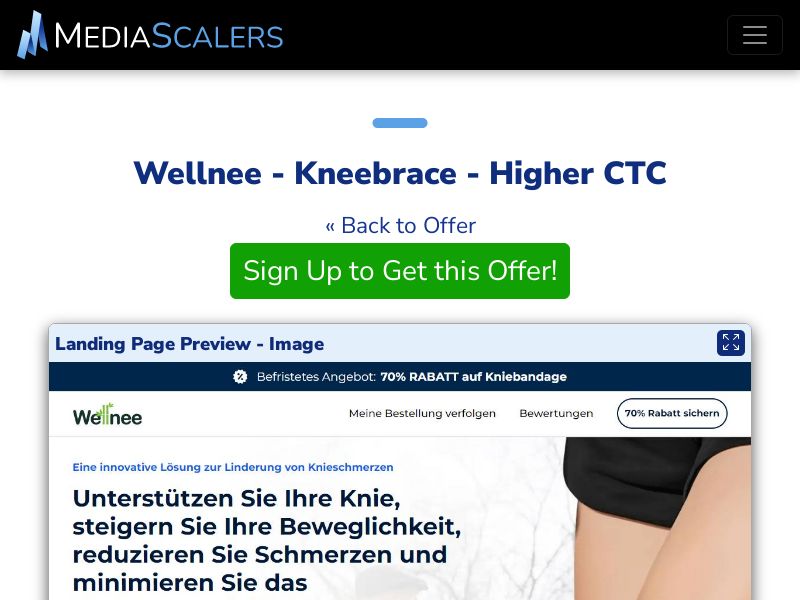 Wellnee - Kneebrace - Higher CTC {+Advertorial, DTC, Alt-Landers} (Event Tracking) [US, DE, CA, AU, UK, FR, IL, +233 More]