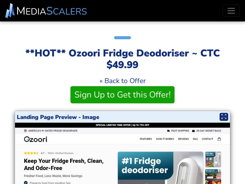 Ozoori Fridge Deodoriser ~ CTC $49.99 {+Advertorial, DTC, Alt-Landers} [US, DE, CA, AU, UK, FR, IL, +232 More]
