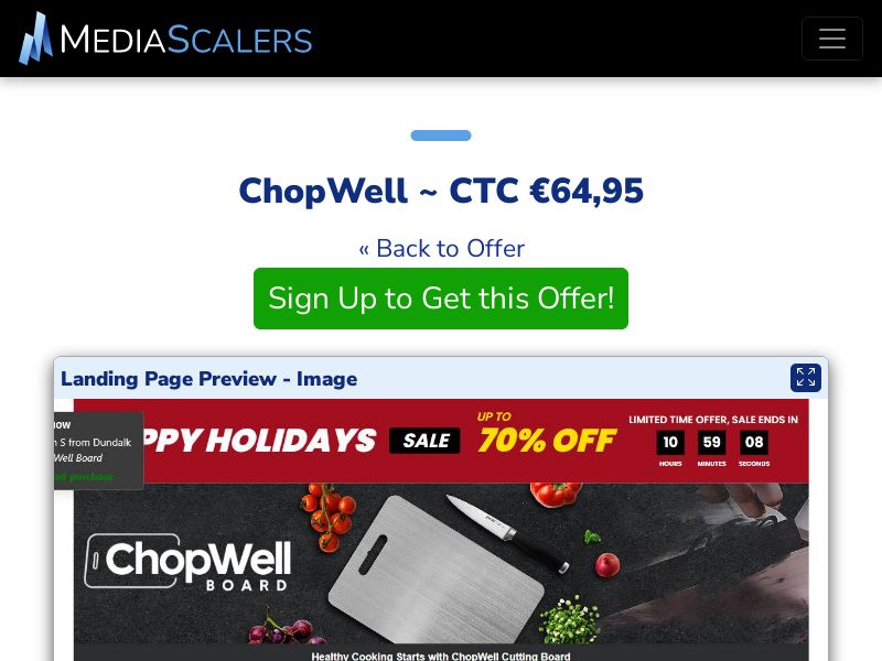 ChopWell ~ CTC €64,95 {+Advertorial, DTC, Alt-Landers} (Event Tracking) [IE]