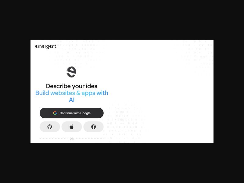 Emergent - AI App Builder - Revshare (WW) {Incent}