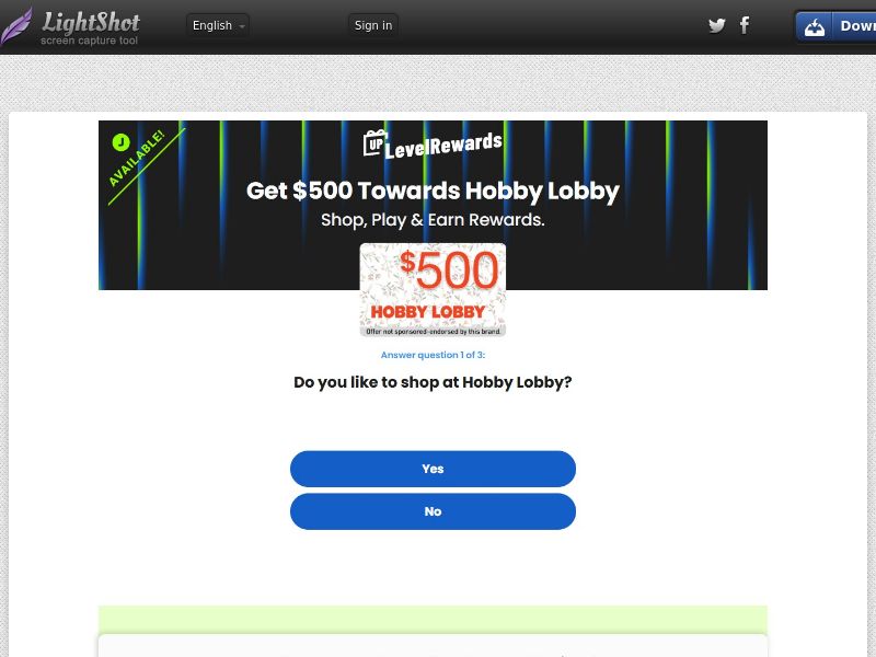 Rewards US - Hobby Lobby $500 - CPL | US