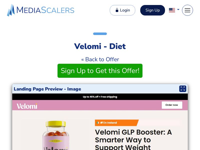 Velomi - Diet {+DTC, Quiz, Alt-Landers} (Event Tracking) [IE]