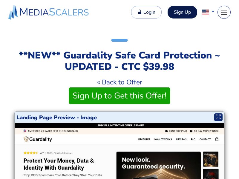 Guardality Safe Card Protection ~ UPDATED - CTC $39.98 {+Alt-Landers, DTC} (Event Tracking) [US, DE, CA, AU, UK, FR, IL, +229 More]