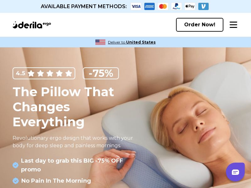 Derila Ergo Memory Foam Pillow | Int'l 