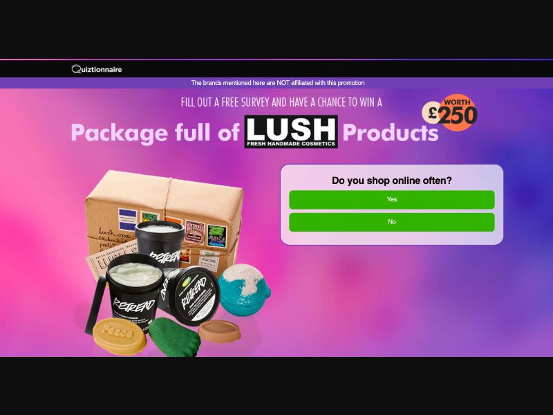 UK - Quiztionnaire - Lush Giftcard - (CPL)