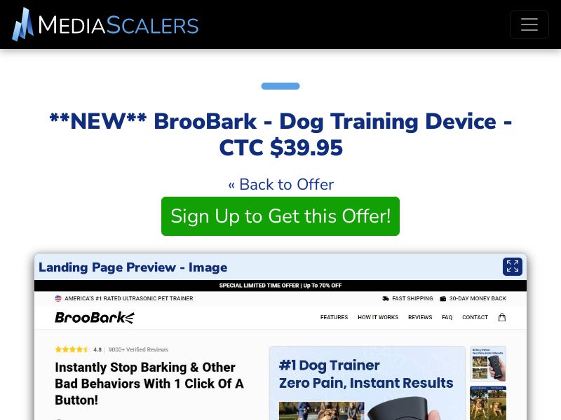 BrooBark - Dog Training Device - CTC $39.95 {+Advertorial, DTC, Alt-Landers} (Event Tracking) [US, DE, CA, AU, UK, FR, IL, +232 More]