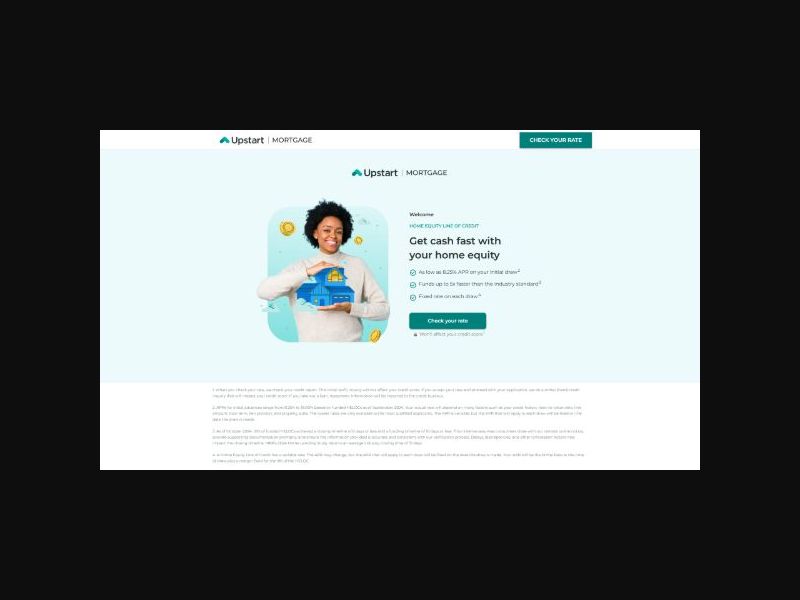 Upstart Home Lending- HELOC up to $250k - CPA (US)