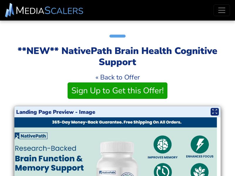 NativePath Brain Health Cognitive Support {+Alt-Landers} [US]